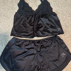 Juicy Couture Black Satin Pajama Set